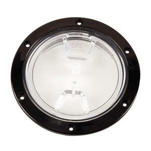Beckson 4" Clear Center Screw Out Deck Plate - Black [DP40-B-C] - BuoyMart.com  Deck Plates Beckson Marine