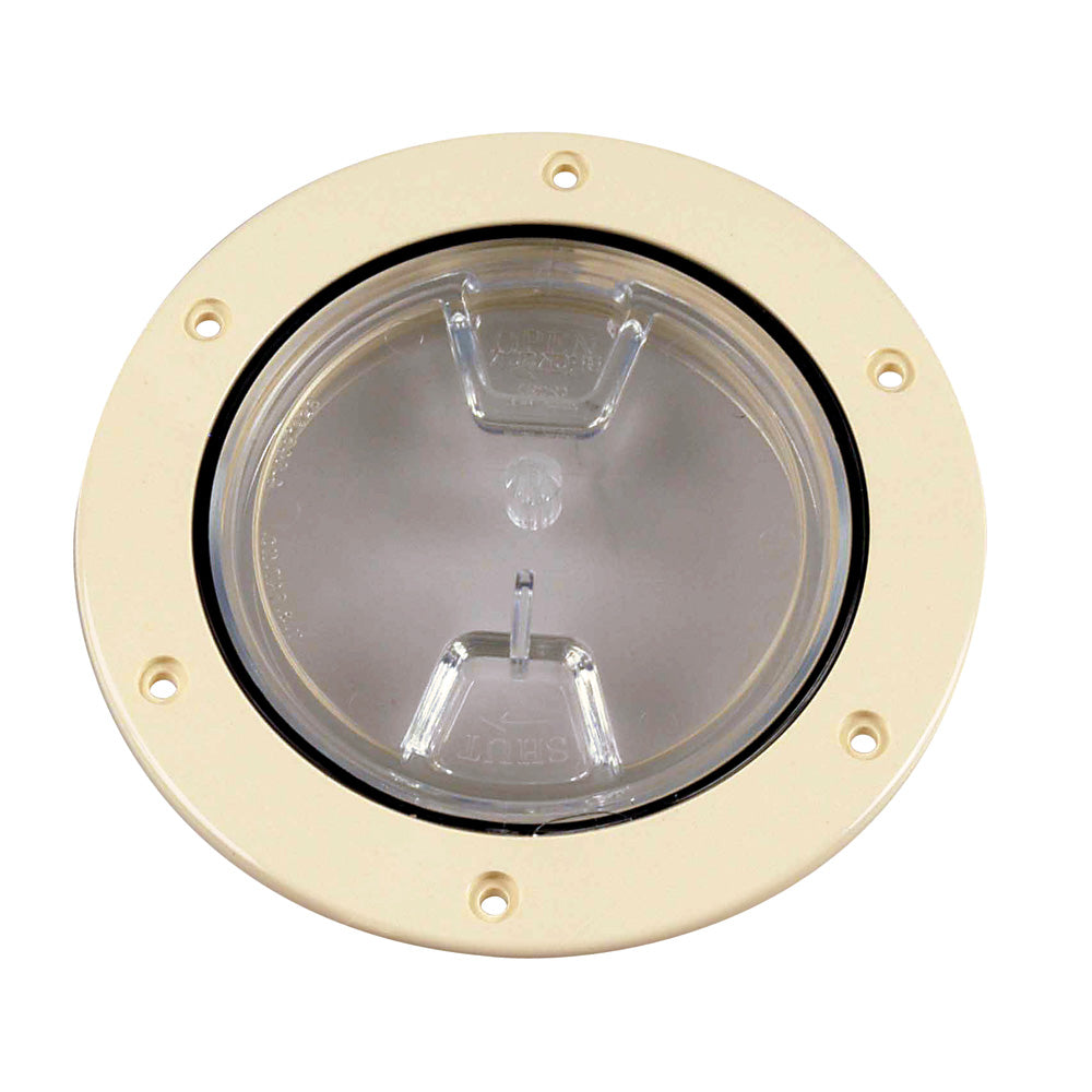 Beckson 4" Clear Center Screw-Out Deck Plate - Beige [DP40-N-C] - BuoyMart.com  Deck Plates Beckson Marine