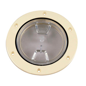 Beckson 4" Clear Center Screw-Out Deck Plate - Beige [DP40-N-C] - BuoyMart.com  Deck Plates Beckson Marine