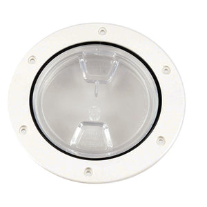 Beckson 4" Clear Center Screw-Out Deck Plate - White [DP40-W-C] - BuoyMart.com  Deck Plates Beckson Marine
