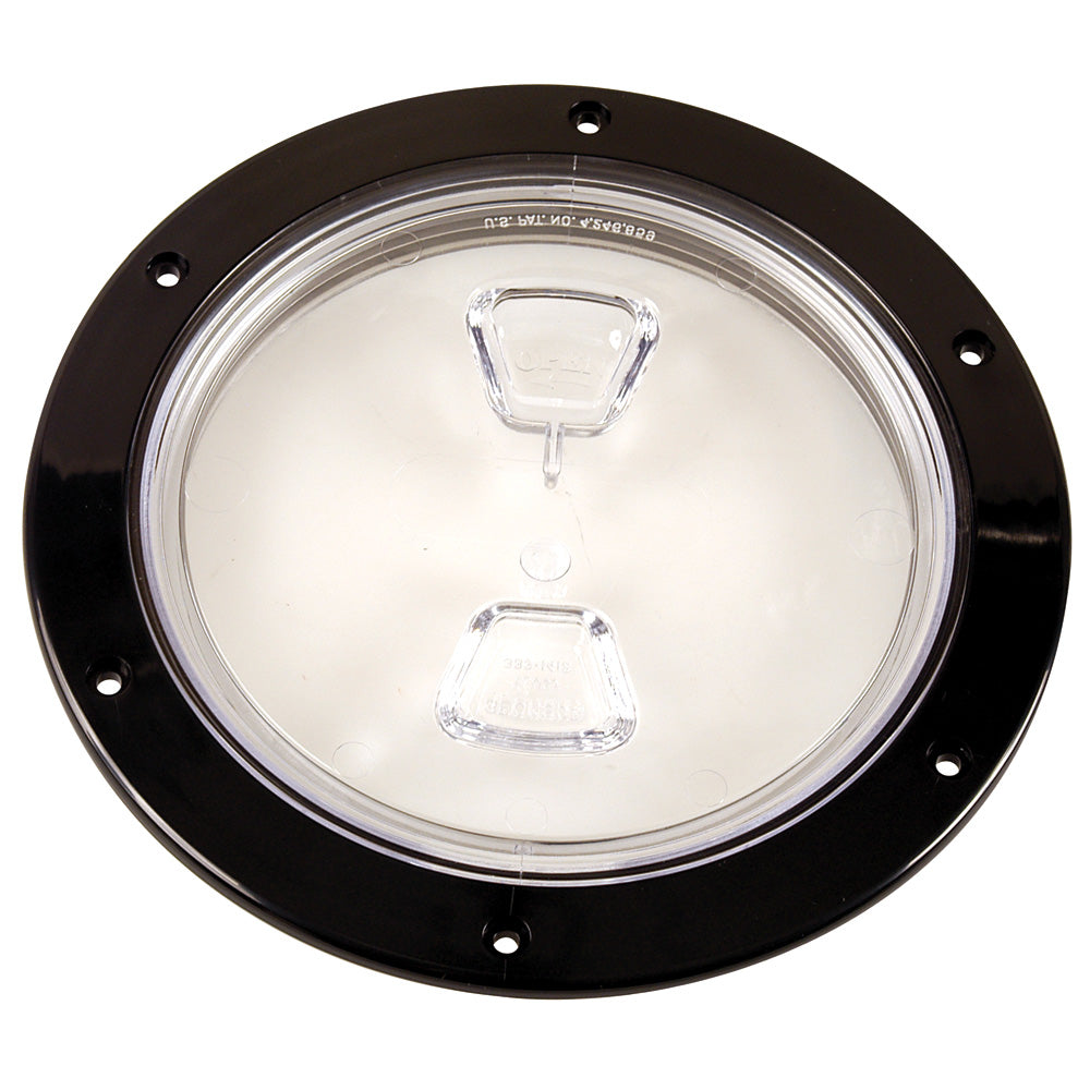Beckson  6" Clear Center Screw-Out Deck Plate - Black [DP60-B-C] - BuoyMart.com  Deck Plates Beckson Marine