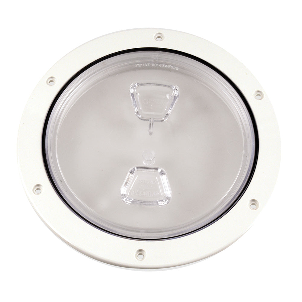 Beckson 6" Clear Center Screw Out Deck Plate - White [DP60-W-C] - BuoyMart.com  Deck Plates Beckson Marine