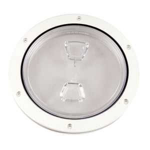Beckson 6" Clear Center Screw Out Deck Plate - White [DP60-W-C] - BuoyMart.com  Deck Plates Beckson Marine