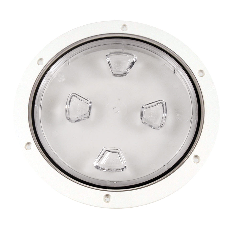 Beckson 8" Clear Center Screw-Out Deck Plate - White [DP80-W-C] - BuoyMart.com  Deck Plates Beckson Marine
