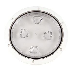 Beckson 8" Clear Center Screw-Out Deck Plate - White [DP80-W-C] - BuoyMart.com  Deck Plates Beckson Marine