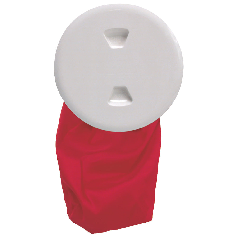 Beckson 5" Stow-Away Deck Plate - White w/12" Bag [DP50BW] - BuoyMart.com  Deck Plates Beckson Marine
