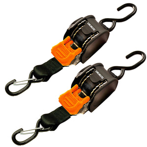 CargoBuckle Mini G3 Retractable Tie-Down w/ Dual S-Hooks 1" x 72" - Pair [F111640] - BuoyMart.com  Tie-Downs CargoBuckle