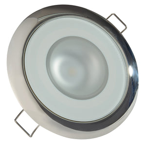 Lumitec Mirage - Flush Mount Down Light - Glass Finish/Polished SS Bezel - 2-Color White/Blue Dimming [113111] - BuoyMart.com  Dome/Down Lights Lumitec