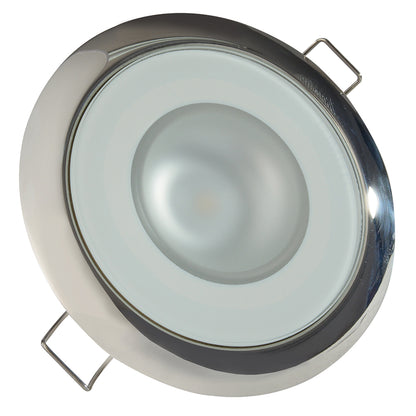 Lumitec Mirage - Flush Mount Down Light - Glass Finish/Polished SS Bezel - 2-Color White/Blue Dimming [113111] - BuoyMart.com  Dome/Down Lights Lumitec