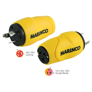 Marinco Straight Adapter, 30A Male - 15A Female [S30-15] - BuoyMart.com  Shore Power Marinco