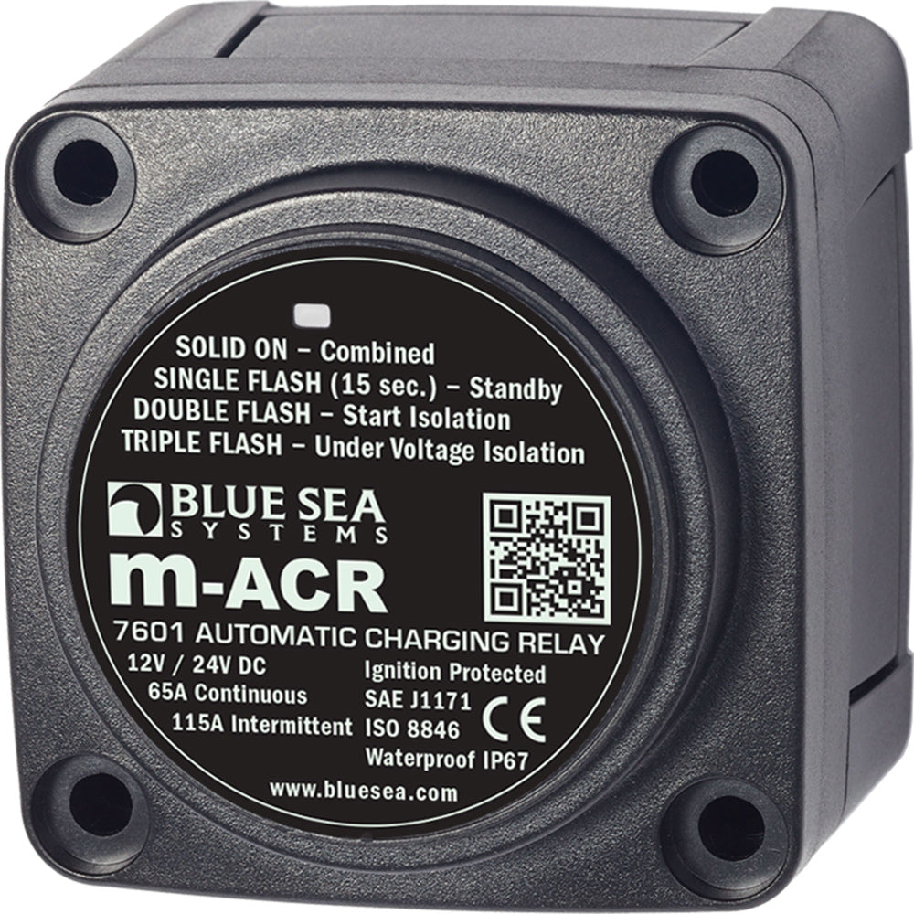 Blue Sea 7601 DC Mini ACR Automatic Charging Relay - 65 Amp [7601] - BuoyMart.com  Battery Management Blue Sea Systems