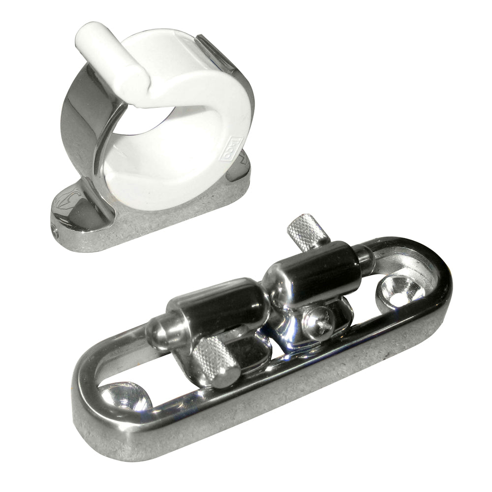 TACO  Stainless Steel Adjustable Reel Hanger Kit w/Rod Tip Holder - Adjusts from 1.875" - 3.875" [F16-2810-1] - BuoyMart.com  Rod & Reel Storage TACO Marine