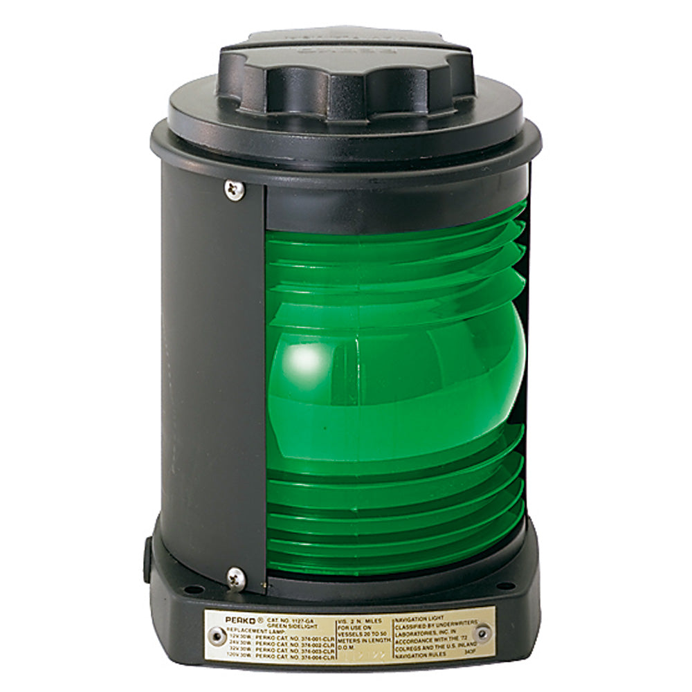 Perko Side Light - Black Plastic, Green Lens [1127GA0BLK] - BuoyMart.com  Navigation Lights Perko
