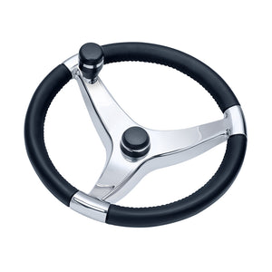 Schmitt Marine Evo Pro 316 Cast Stainless Steel Steering Wheel w/Control Knob - 13.5" Diameter [7241321FGK] - BuoyMart.com  Steering Wheels Schmitt Marine