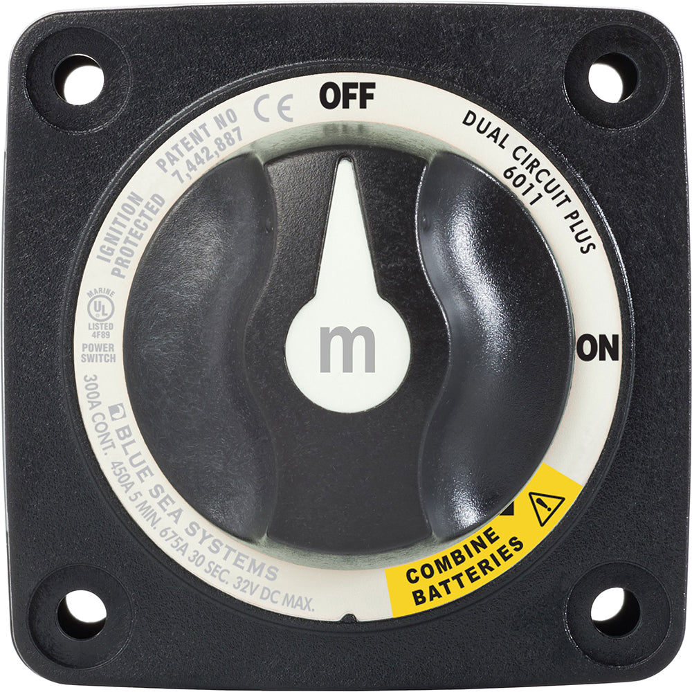 Blue Sea 6011200 m-Series Battery Switch Dual Circuit Plus - Black [6011200] - BuoyMart.com  Battery Management Blue Sea Systems