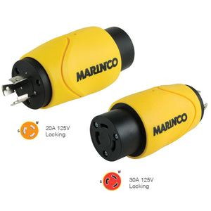 Marinco Straight Adapter 20Amp Locking Male to 30Amp Locking Female Connector [S20-30] - BuoyMart.com  Shore Power Marinco