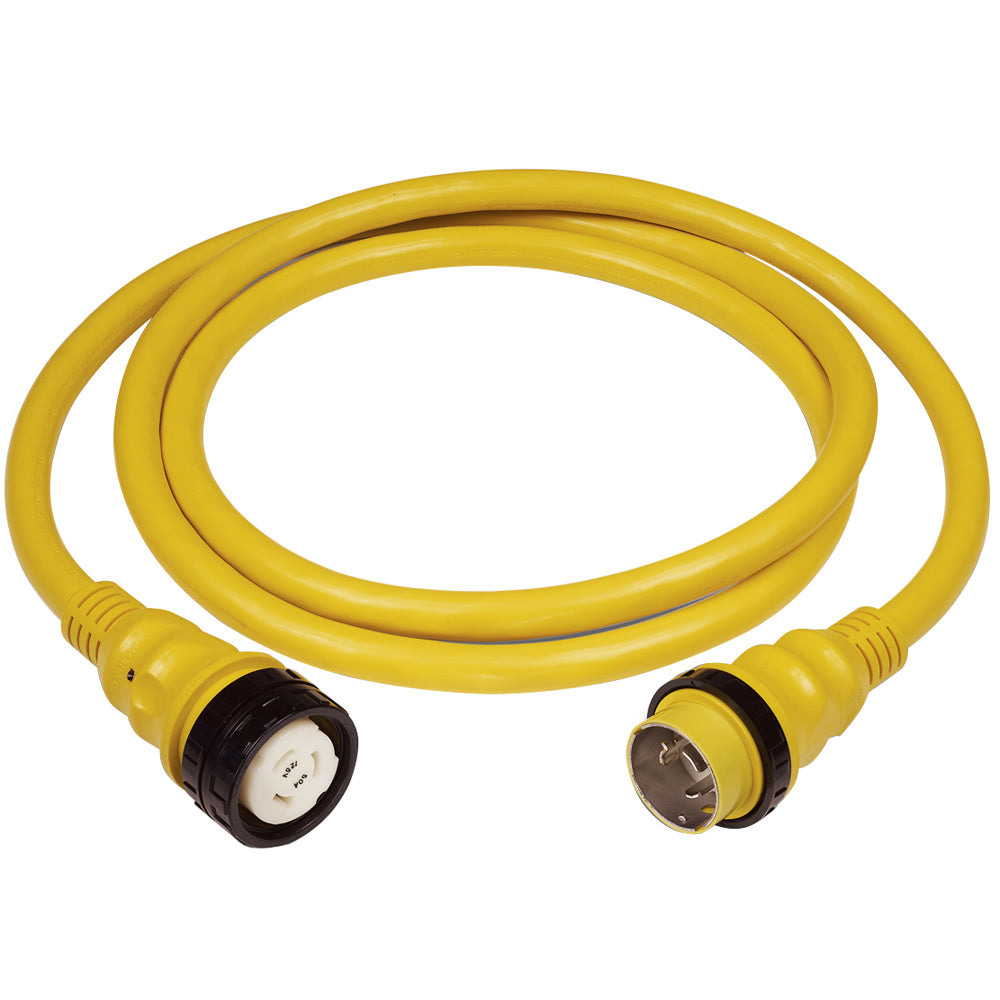 Marinco 50Amp 125/250V Shore Power Cable - 25' - Yellow [6152SPP-25] - BuoyMart.com  Shore Power Marinco