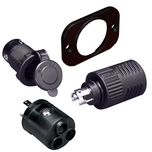 Marinco ConnectPro Charging/Trolling Receptacle, Plug & 6-Guage Adapter [12VCP6] - BuoyMart.com  Shore Power Marinco