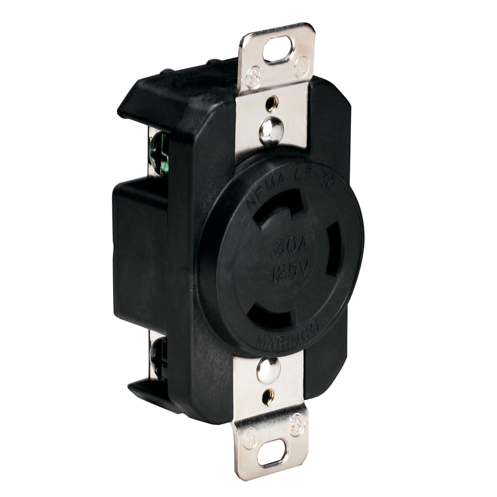 Marinco 305CRRB 125V 30Amp Locking Receptacle - Black [305CRRB] - BuoyMart.com  Shore Power Marinco