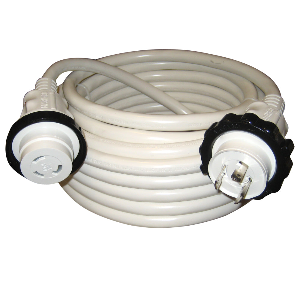 Marinco 30A 125V Molded Standard Cordset - White - 50' [199120] - BuoyMart.com  Shore Power Marinco