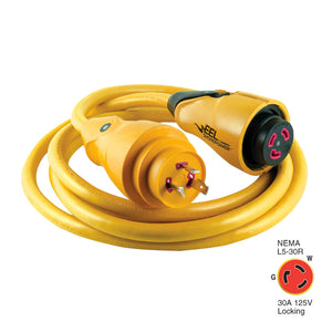 Marinco CS30-12 EEL 30A 125V Shore Power Cordset - 12' - Yellow [CS30-12] - BuoyMart.com  Shore Power Marinco