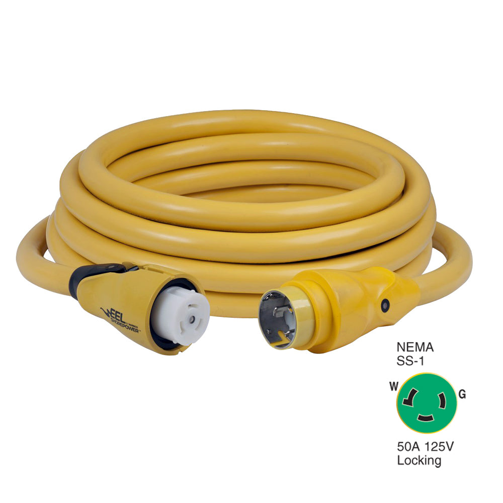 Marinco CS503-25 EEL 50A 125V Shore Power Cordset - 25' - Yellow [CS503-25] - BuoyMart.com  Shore Power Marinco