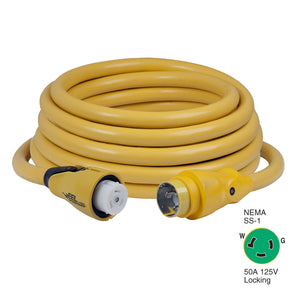 Marinco CS503-50 EEL 50A 125V Shore Power Cordset - 50' - Yellow [CS503-50] - BuoyMart.com  Shore Power Marinco