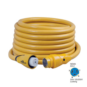 Marinco CS504-50 EEL 50A 125V/250V Shore Power Cordset - 50' - Yellow [CS504-50] - BuoyMart.com  Shore Power Marinco