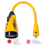 Marinco P15-30 EEL 30A-125V Female to 15A-125V Male Pigtail Adapter - Yellow [P15-30] - BuoyMart.com  Shore Power Marinco