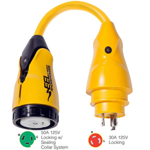 Marinco P30-503 EEL 50A-125V Female to 30A-125V Male Pigtail Adapter - Yellow [P30-503] - BuoyMart.com  Shore Power Marinco