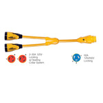 Marinco Y504-2-30 EEL (2)-30A-125V Female to (1)50A-125/250V Male "Y" Adapter - Yellow [Y504-2-30] - BuoyMart.com  Shore Power Marinco
