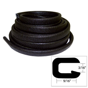 TACO Flexible Vinyl Trim - 5/32" Opening x 9/16"W x 25'L - Black [V30-1005B25-1] - BuoyMart.com  Accessories TACO Marine