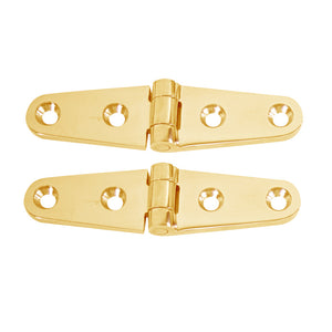 Whitecap Strap Hinge - Polished Brass - 4" x 1" - Pair [S-0604BC] - BuoyMart.com  Hinges Whitecap