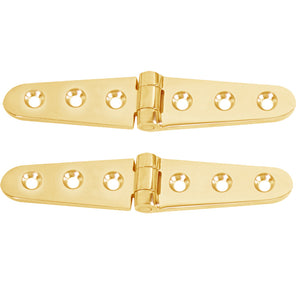 Whitecap Strap Hinge - Polished Brass - 6" x 1-1/8" - Pair [S-0605BC] - BuoyMart.com  Hinges Whitecap
