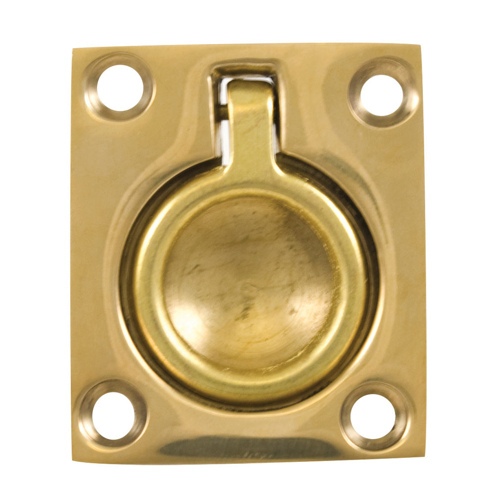 Whitecap Flush Pull Ring - Polished Brass - 1-1/2" x 1-3/4" [S-3360BC] - BuoyMart.com  Latches Whitecap