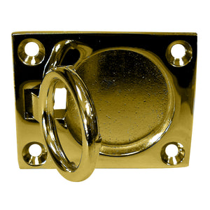 Whitecap Flush Pull Ring - Polished Brass - 2" x 2-1/2" [S-3362BC] - BuoyMart.com  Latches Whitecap