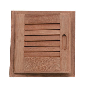 Whitecap Teak Louvered Door & Frame - Left Hand - 12" x 12" [60721] - BuoyMart.com  Teak Whitecap