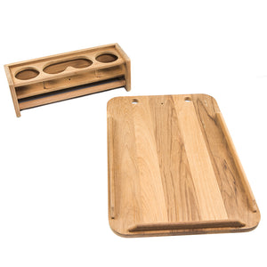 Whitecap Teak Drinkholder w/Removable Cockpit Table Top - Holds 4 Glasses [61394C] - BuoyMart.com  Teak Whitecap