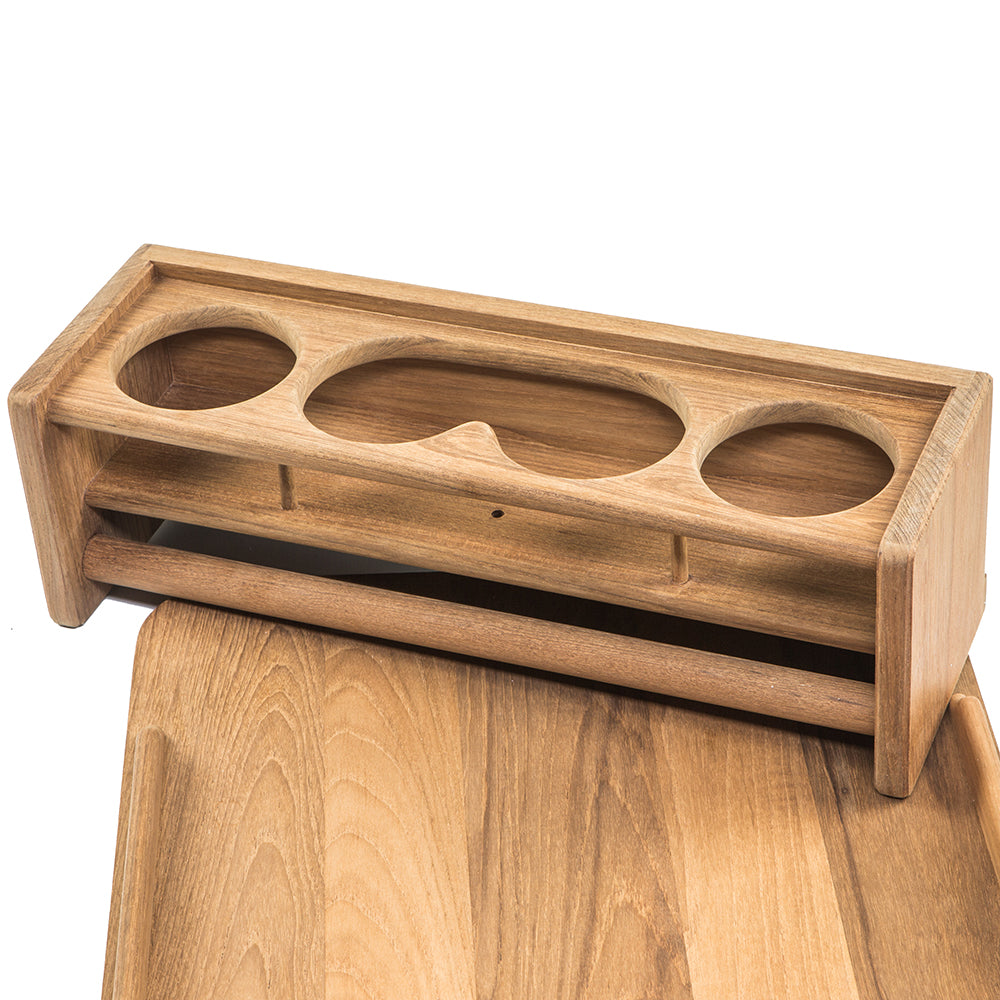Whitecap Teak Drinkholder w/Removable Cockpit Table Top - Holds 4 Glasses [61394C] - BuoyMart.com  Teak Whitecap