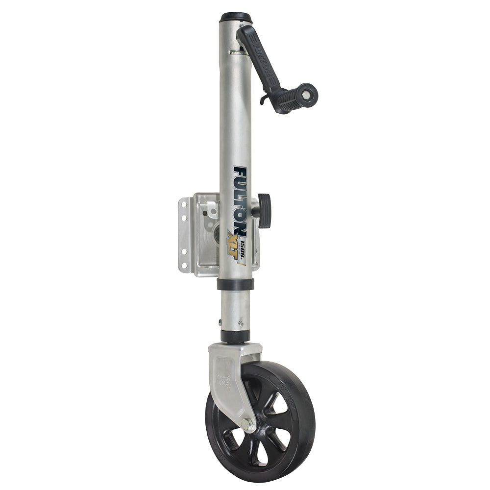 Fulton XLT 1500 lbs. Swing Away Bolt-On Jack w/12" Travel & 8" Poly Wheel - Sharkskin Finish [141133] - BuoyMart.com  Jacks & Dollies Fulton