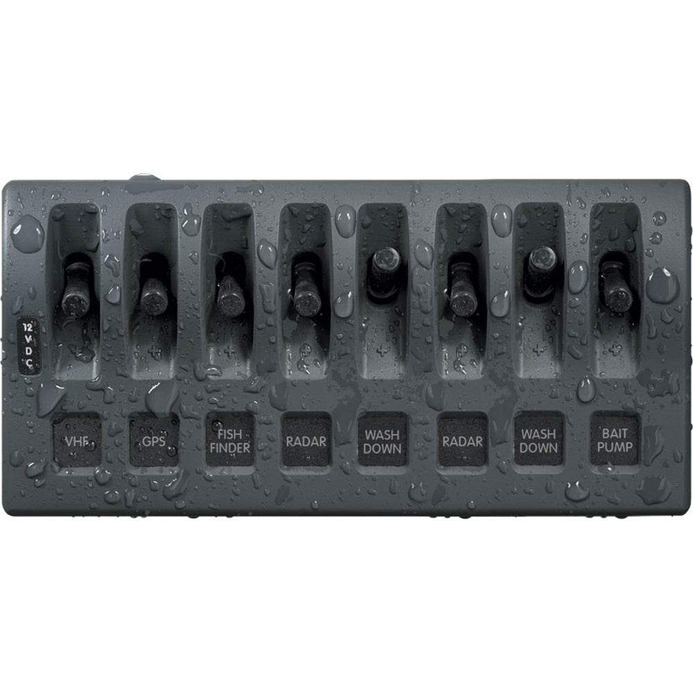 Blue Sea 4309 WeatherDeck 12V DC Waterproof Switch Panel - 8 Position [4309] - BuoyMart.com  Electrical Panels Blue Sea Systems