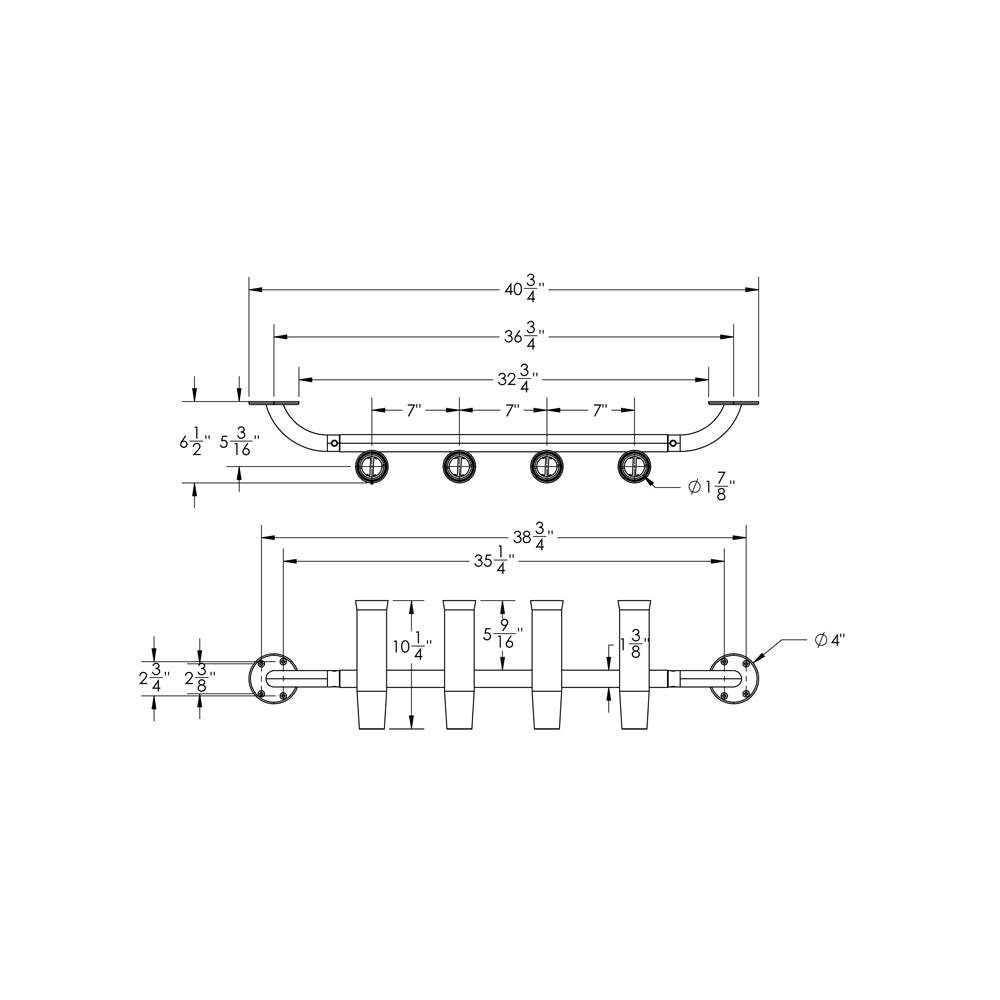TACO 4-Rod Transom Mount Rod Rack [F31-3504BSA-1] - BuoyMart.com  Rod Holders TACO Marine