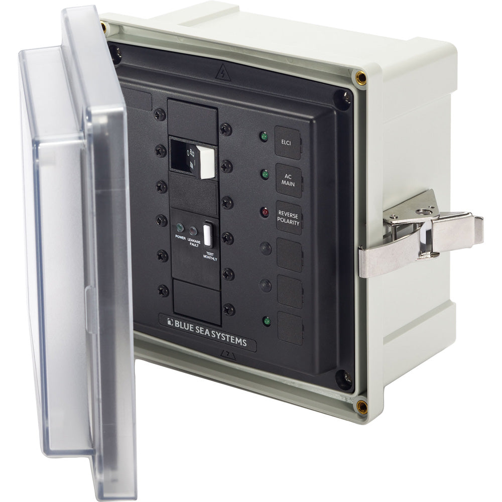 Blue Sea 3119 SMS Surface Mount System Panel Enclosure - 120/240V AC / 50A ELCI Main - 1 Blank Circuit Position [3119] - BuoyMart.com  Circuit Breakers Blue Sea Systems