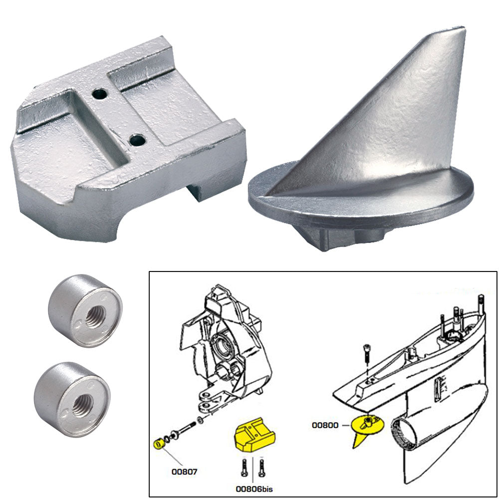 Tecnoseal Anode Kit w/Hardware - Mercury Alpha 1 Gen 1 - Aluminum [20800AL] - BuoyMart.com  Anodes Tecnoseal