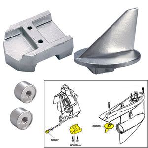 Tecnoseal Anode Kit w/Hardware - Mercury Alpha 1 Gen 1 - Aluminum [20800AL] - BuoyMart.com  Anodes Tecnoseal
