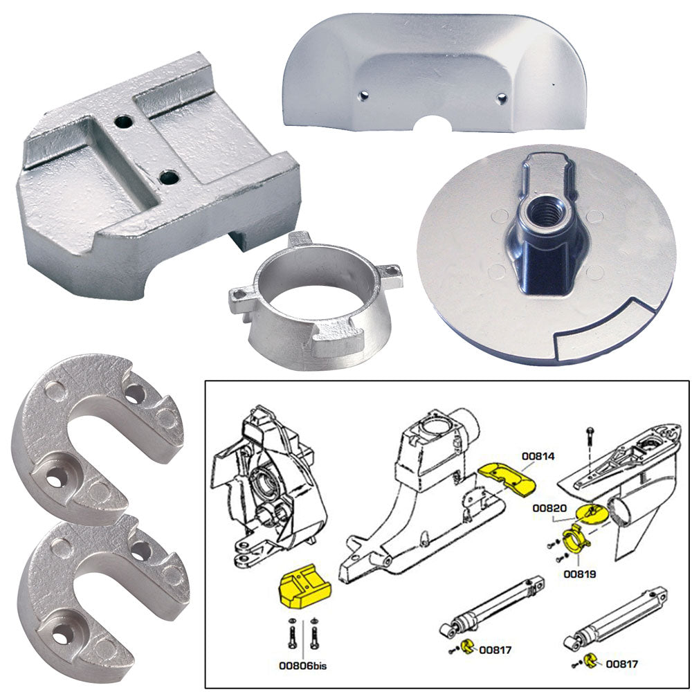 Tecnoseal Anode Kit w/Hardware - Mercury Alpha 1 Gen 2 - Zinc [20801] - BuoyMart.com  Anodes Tecnoseal