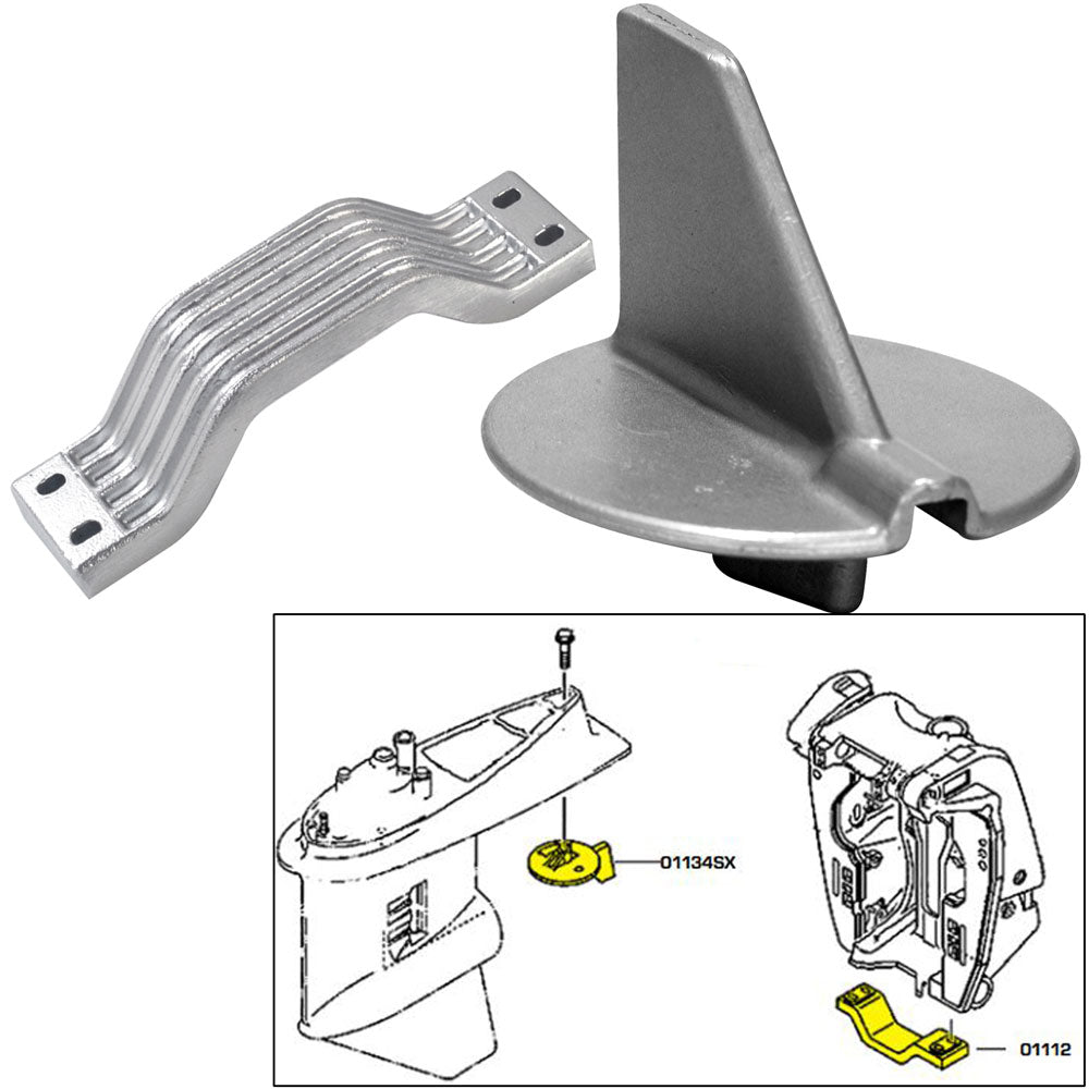 Tecnoseal Anode Kit w/Hardware - Yamaha 150-200HP Left Hand Rotation - Aluminum [21102AL] - BuoyMart.com  Anodes Tecnoseal
