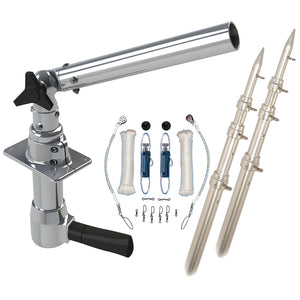 Rupp Revolution Top Gun Package w/18' Poles & Complete Single Line Rigging Kit w/Klickers Release Clips [REV-TPGN-18T] - BuoyMart.com  Outriggers Rupp Marine