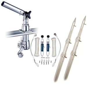 Rupp Z-30 Top Gun Outrigger Kit w/15' Telescoping Poles & Complete Single Line Rigging Kit w/Klickers Release Clips [Z30-TPGN-15T] - BuoyMart.com  Outriggers Rupp Marine