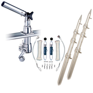 Rupp Z-30 Top Gun Outrigger Kit w/18' Poles & Complete Single Line Rigging Kit w/Klickers Release Clips [Z30-TPGN-18T] - BuoyMart.com  Outriggers Rupp Marine